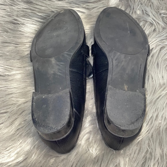 EUC Nine West Naroo Black Gator Embossed Smoking Loafer Size 11 - Picture 9 of 9